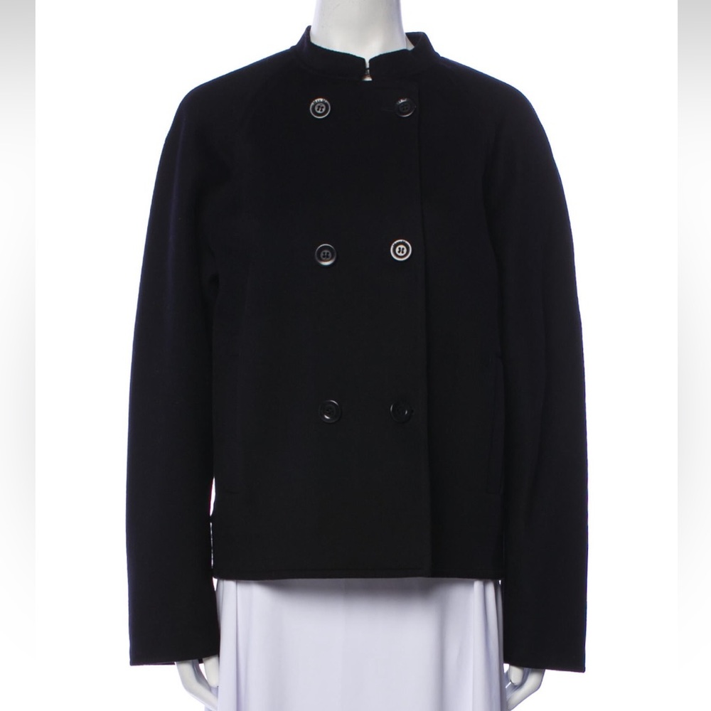 Max Mara Virgin Wool/Cashmere Bomber Jacket black/ink Spring Sale🌷